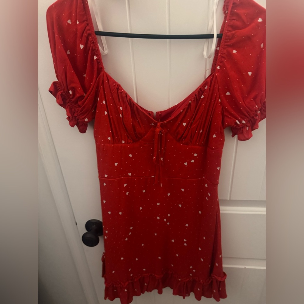 B. Smart Vibrant Red Rayon Dress